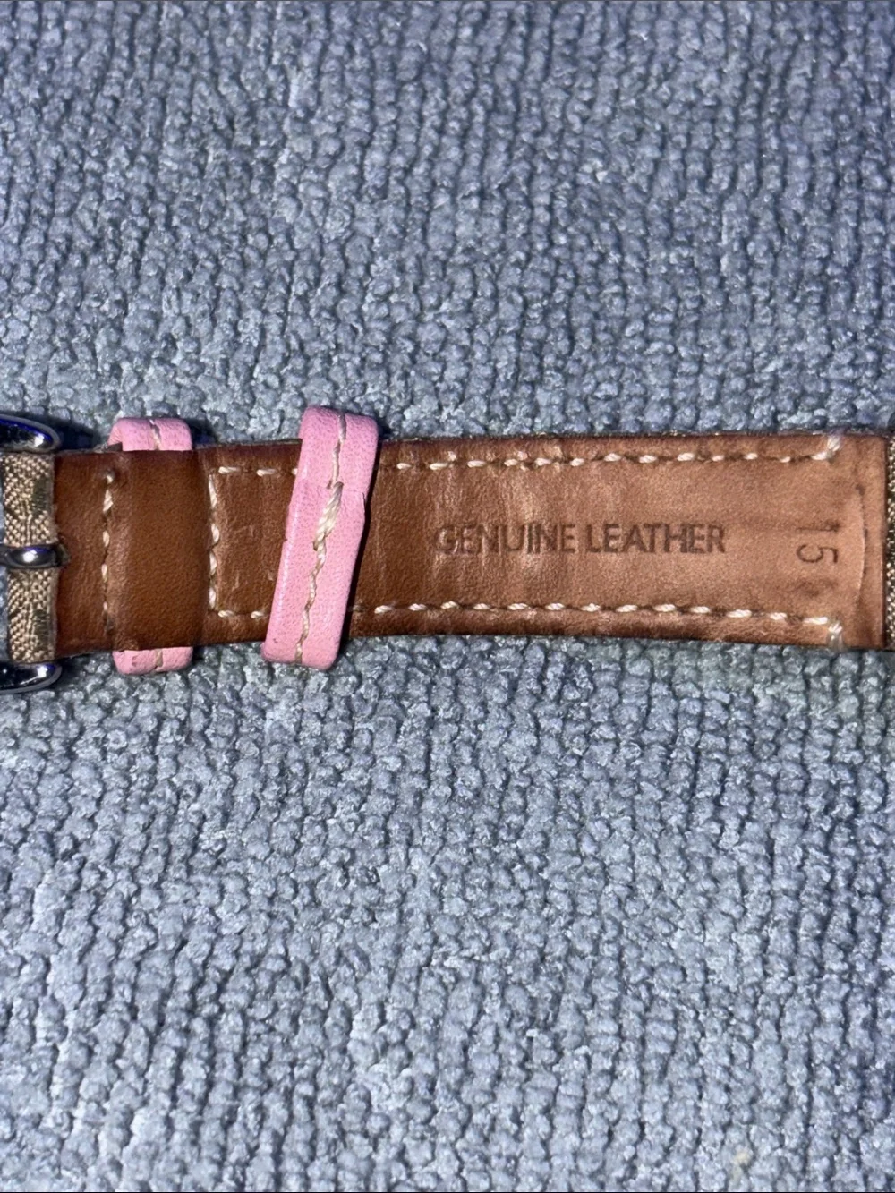 Coach Pink Dial Signature Logo Leather Strap Watch